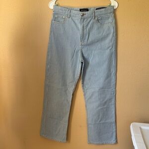 Classic Light Blue Striped Men's Jeans